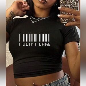 Edgy Black Barcode Crop Top